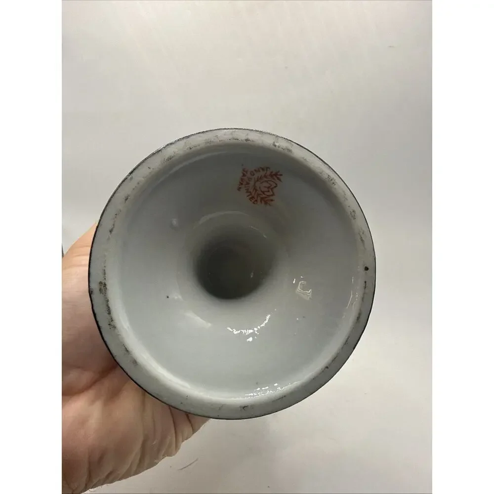 Japanese Hand Painted Moriage Vase Japan Noritake Morimura 7” Tall 1 Handle *